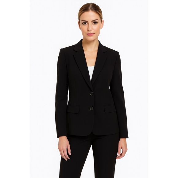 Tahari Black Two Button Blazer, Size 4 - Picture 1 of 12